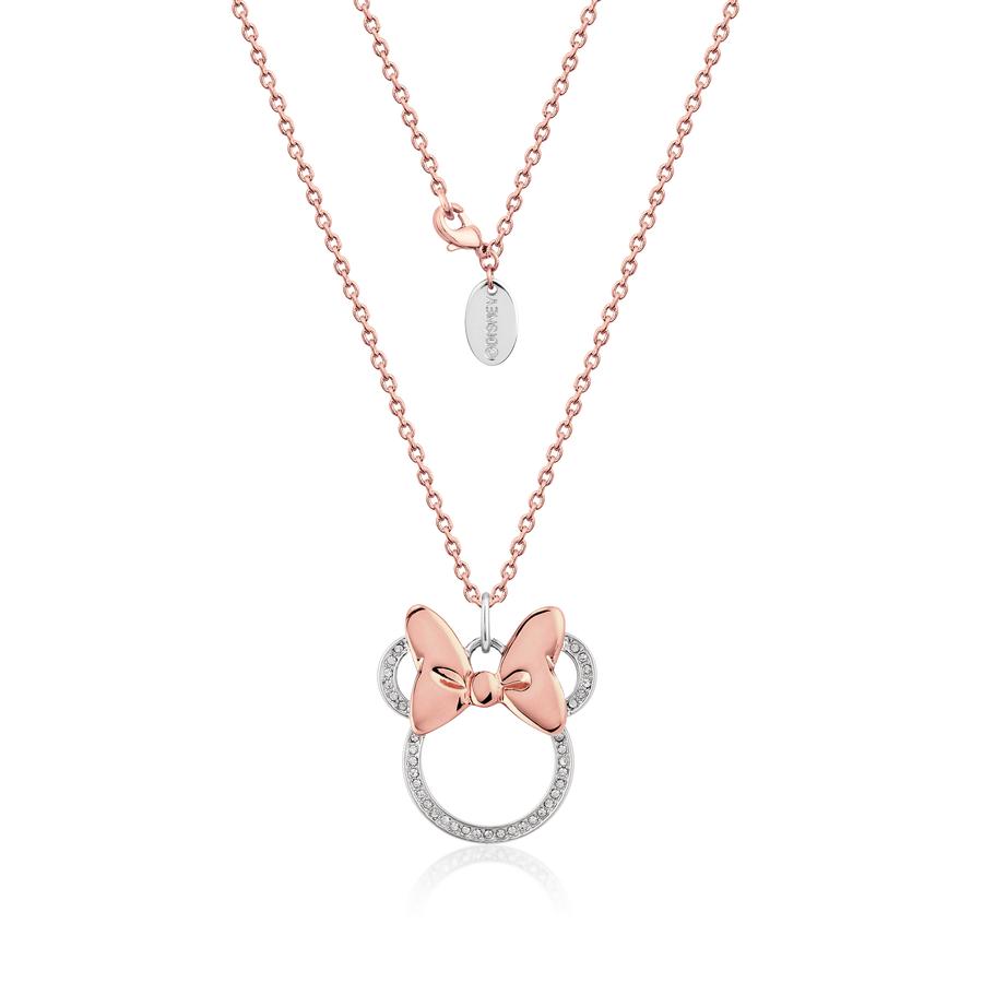 White Gold Plated Minnie Crystal Necklace
